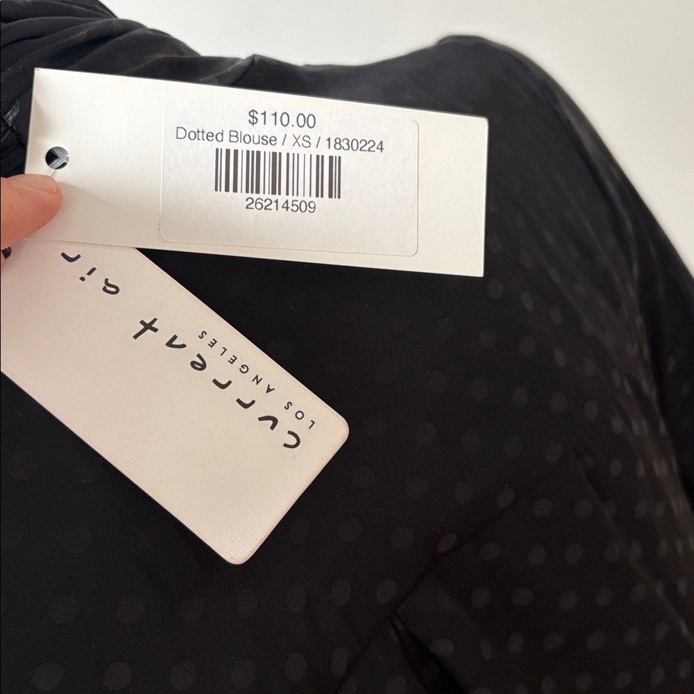 Current Air Black Tie-Front Sheer Blouse - Picture 6 of 11